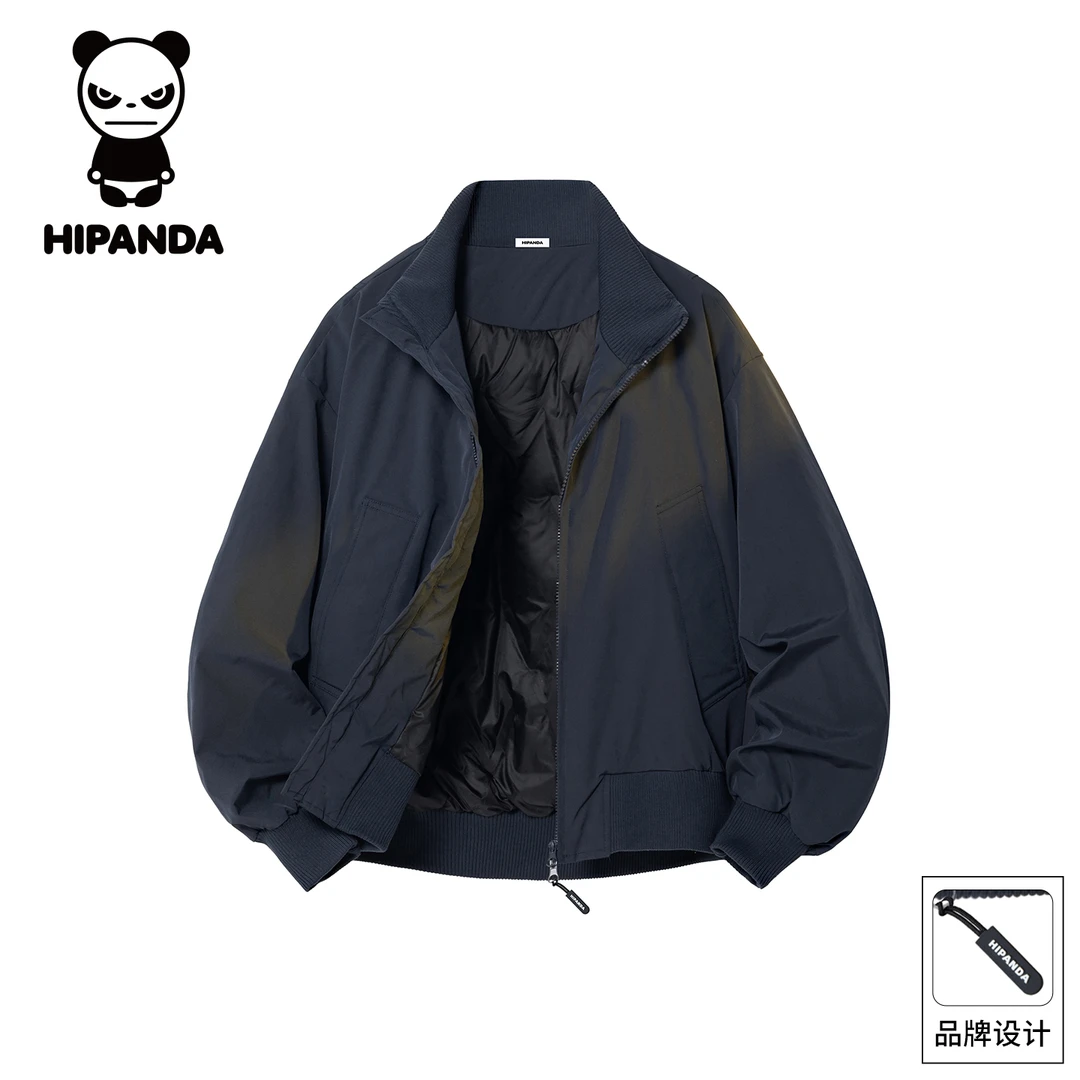 Hi Panda你好熊猫美式羽绒服男士秋冬季厚款美式立领痞帅上衣外套