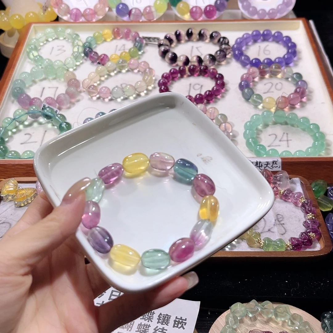 未镶嵌手链萤石彩糖豆