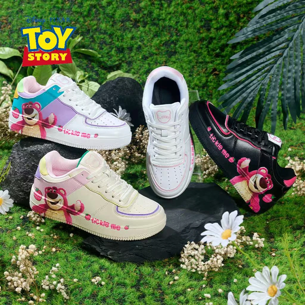 Disney/迪士尼草莓熊男女童女鞋厚底多巴胺百搭板鞋羽绒服搭配款