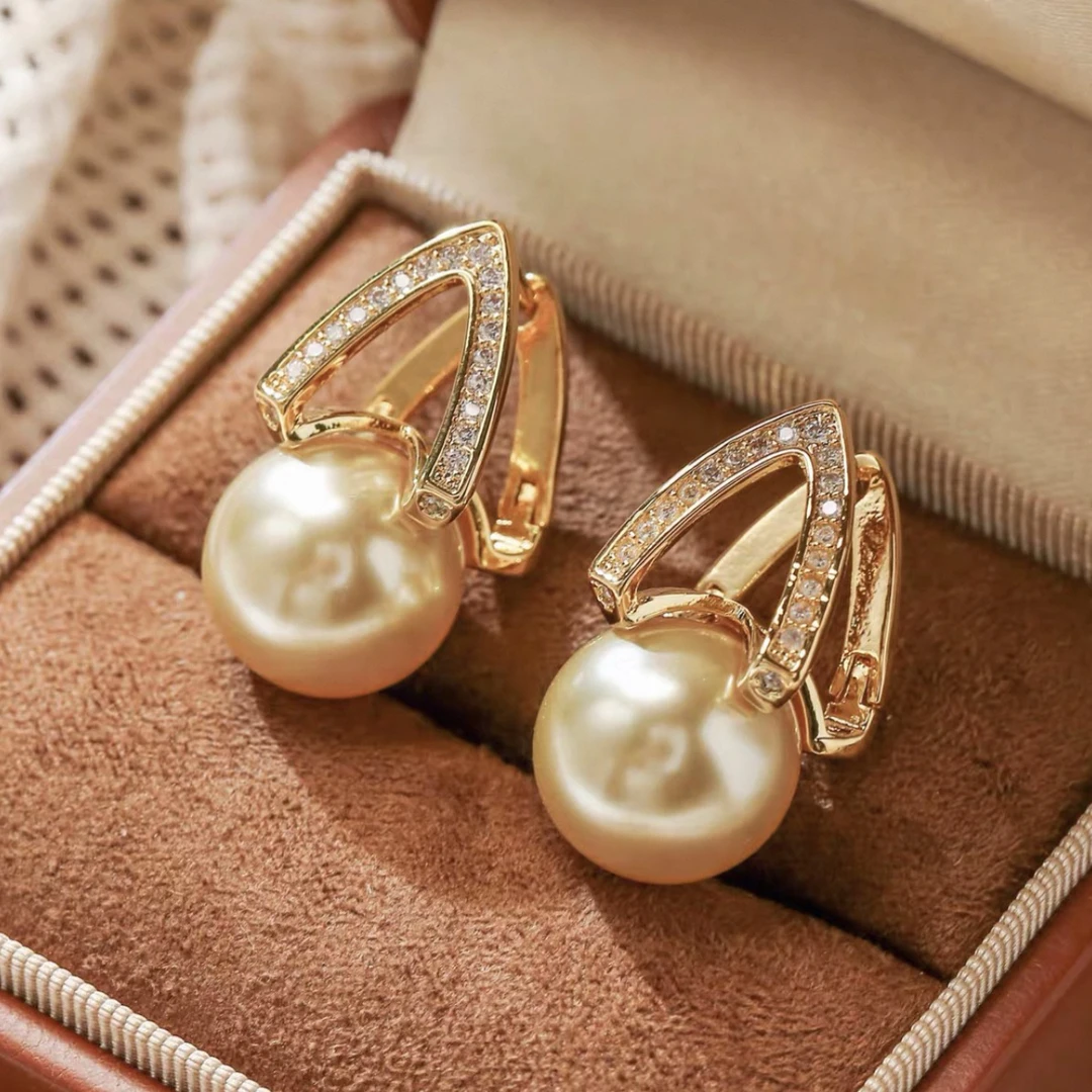 铜合金合成锆石耳饰 【容儿专属】气质轻奢时尚百搭法式小众耳环