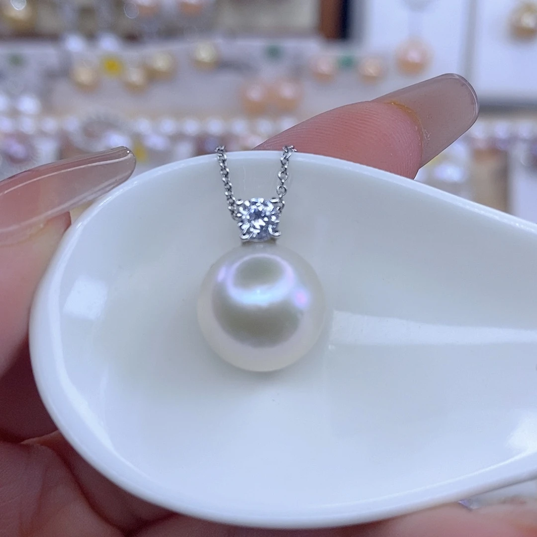 淡水珍珠银S925镶嵌颈饰