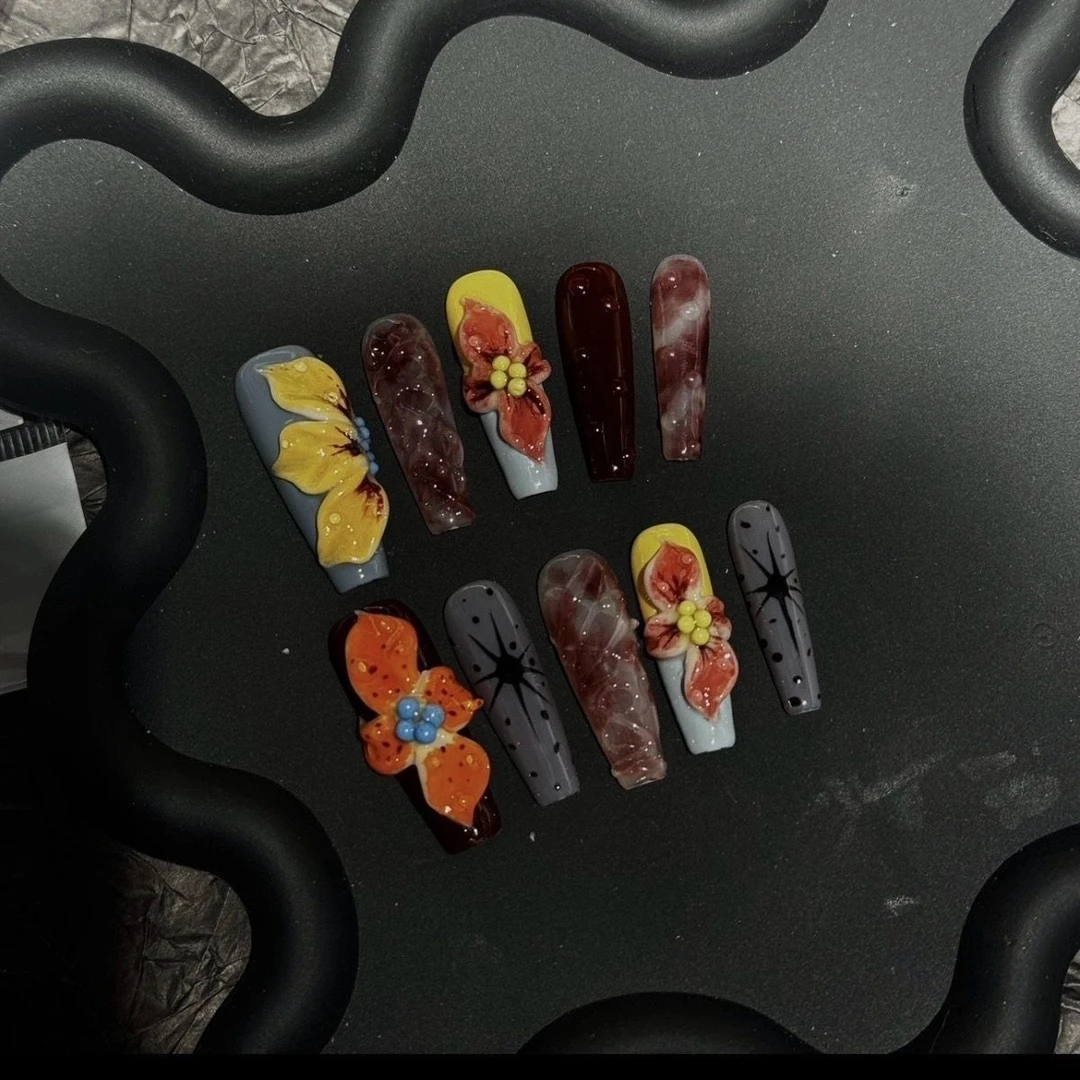 纯手工穿戴甲捏捏雕花