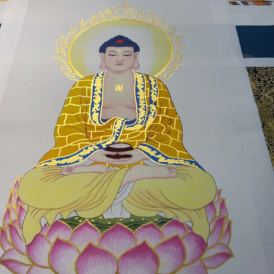 J***g国画孙老师药师佛作品