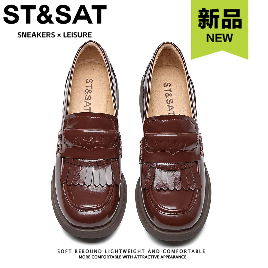 星期六学院风法式复古小皮鞋女2025蛇年秋季新款软底舒适真皮单鞋