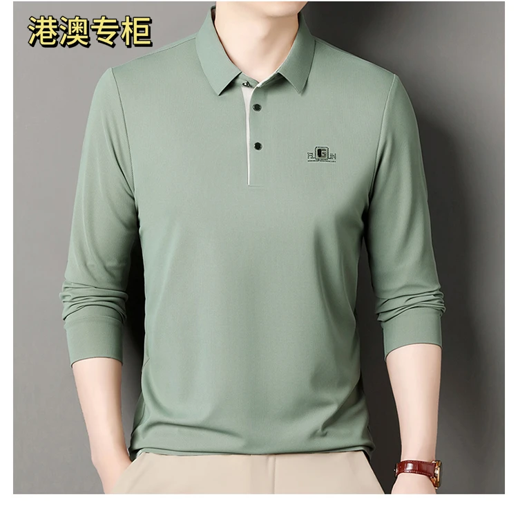 [澳门撤柜914】BOOSYOVMGOP男士长袖polo衫春秋休闲翻领t恤纯6585
