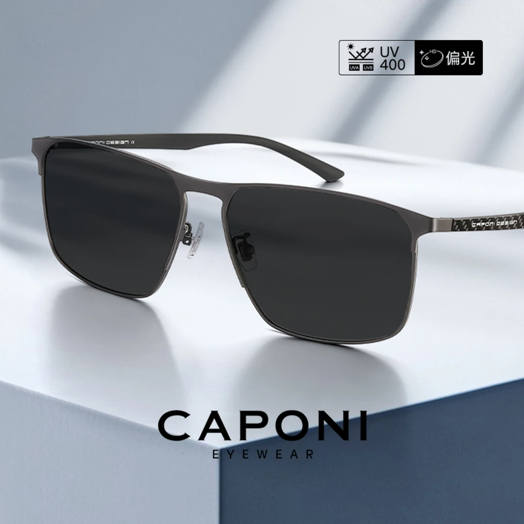 CAPONI碳纤维超轻偏光墨镜男款开车驾驶专用太阳眼镜防晒防紫外线