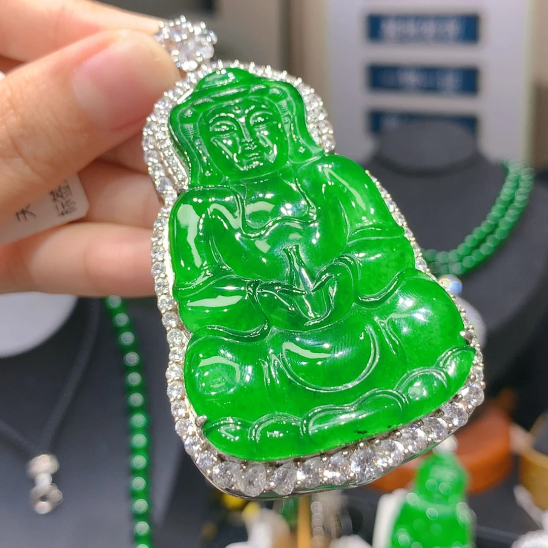 【闪购商品】颈饰银S925镶嵌翡翠4柒姐