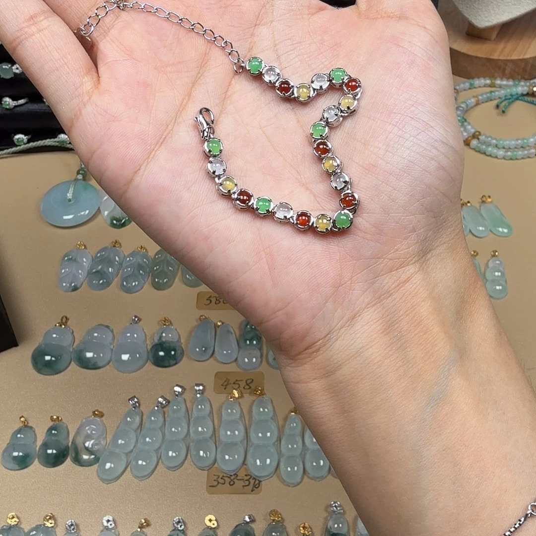 银S925镶嵌手链翡翠