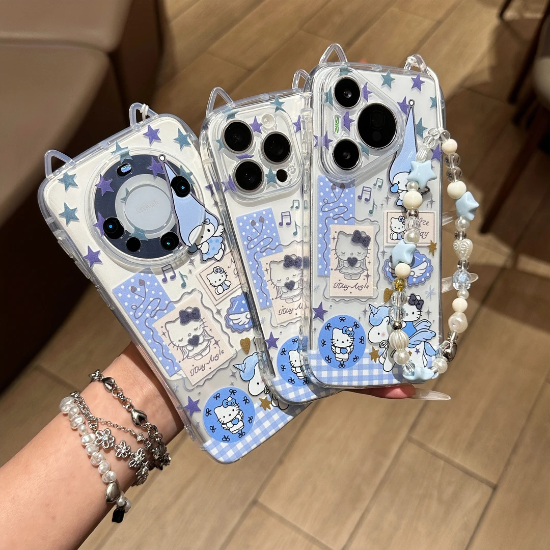 雅天立星星爱心天使KT适用苹果17/16猫耳手机壳华为vivoppo小米15
