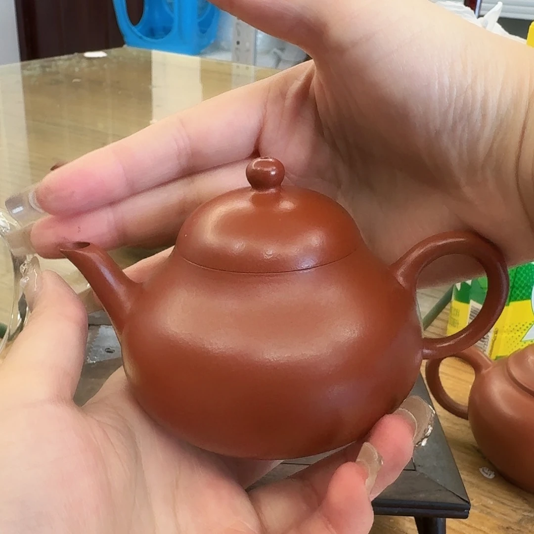 茶壶紫砂小丁矮梨朱泥160cc