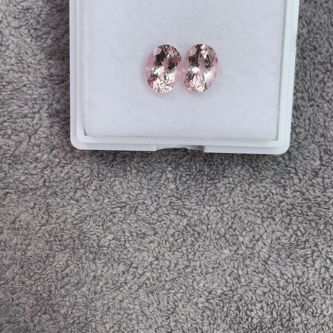 绿柱石（摩根石）裸石未镶嵌一对2.52Ct