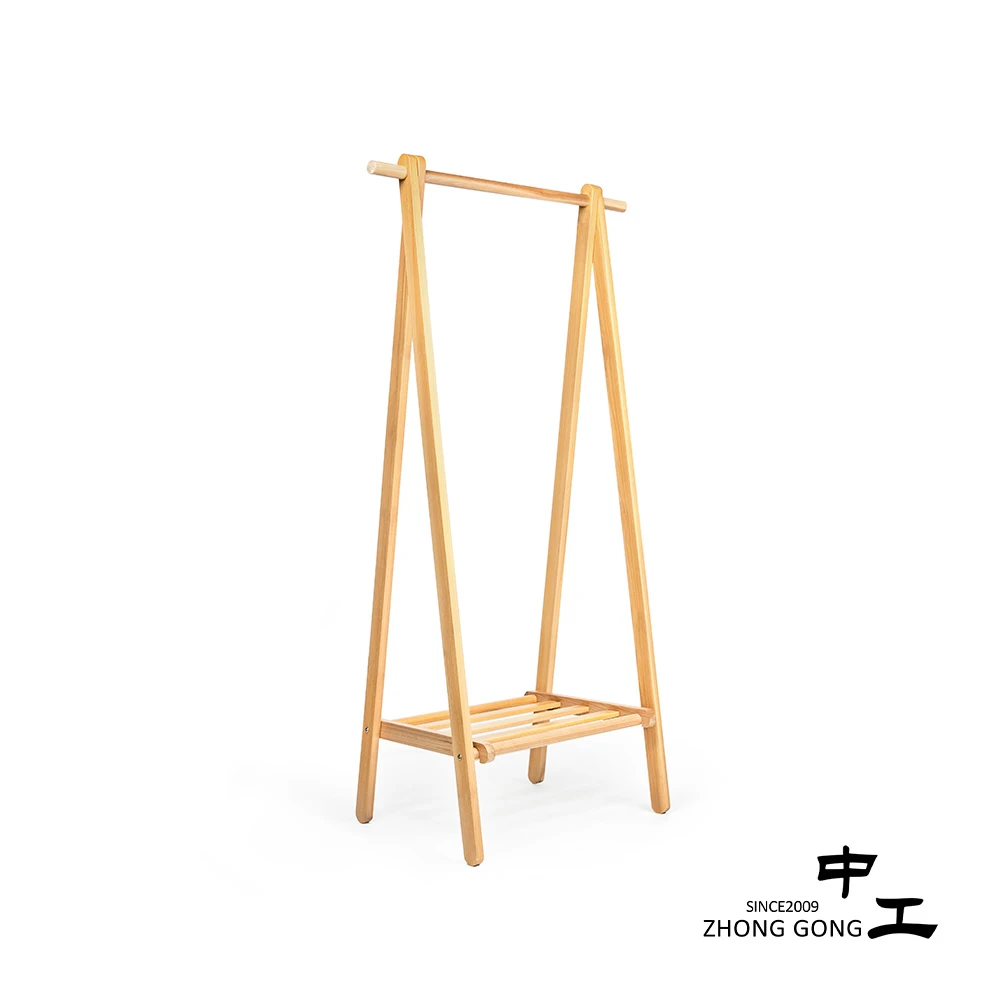 中工全实木香杉衣帽架现代简约卧室挂衣架山毛衣服架衣架子北欧