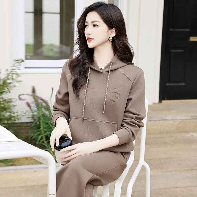 年轻妈妈春装高级卫衣长裤两件套洋气中老年休闲运动服套装女春秋