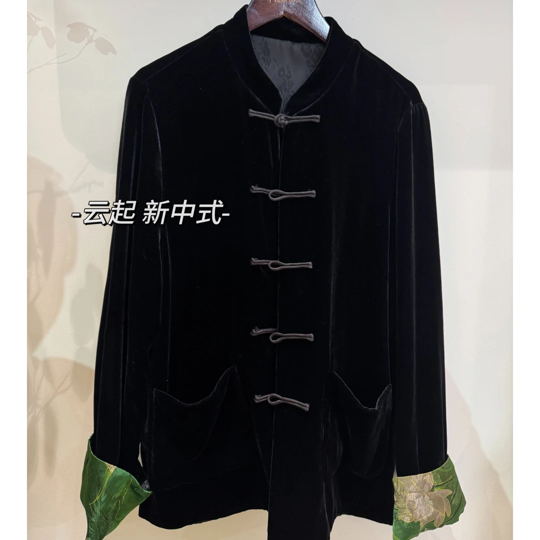梵境【静】新中式国风真丝丝绒外套2024-214