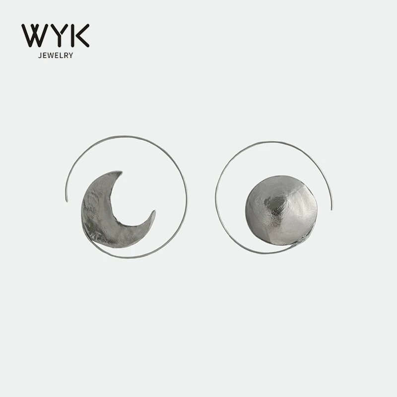 925银耳饰 咏梅同款耳圈银色不对称耳环925银镀金小众首饰女个性