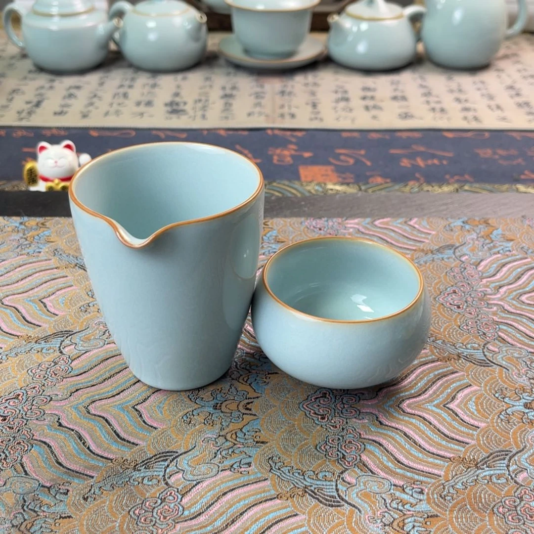 石*天青釉开片公道杯➕主人杯
