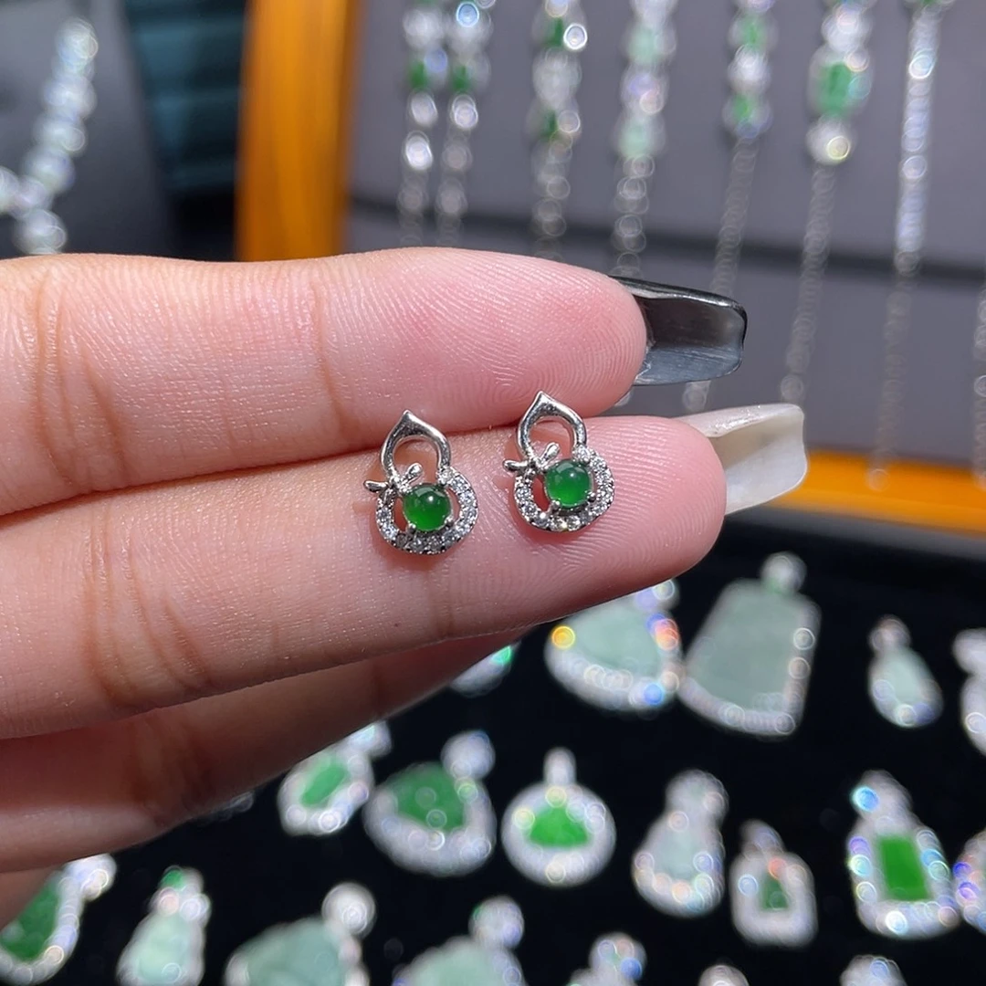 未镶嵌翡翠耳饰耳钉