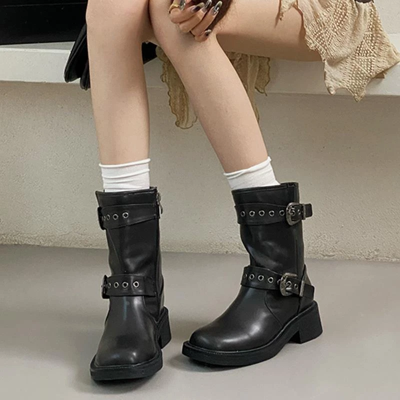 厚底马丁靴短靴女2025新款靴子秋冬女靴西部骑士靴复洋气时髦凉靴