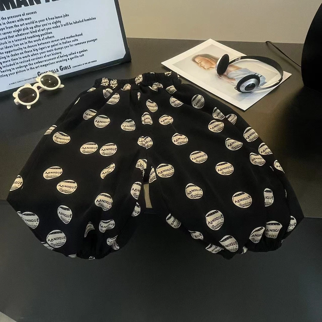 2025儿童韩版潮流裤子夏季设计款九分裤男女童防蚊裤洋气宽松