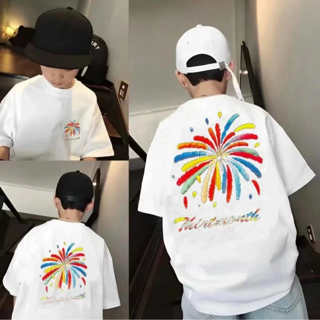 【100%纯棉】儿童T恤短袖2025年新款男孩夏款半袖中大童夏季上衣潮T
