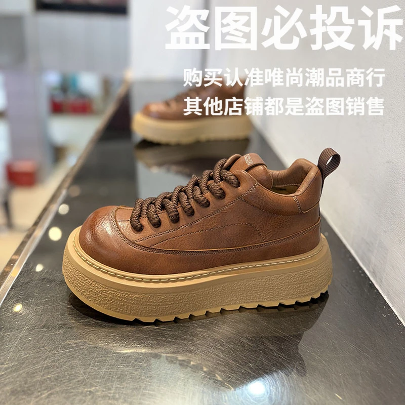 男鞋2025冬季新款单棉同款加绒保暖软底爆款皮面马丁靴休闲运动鞋