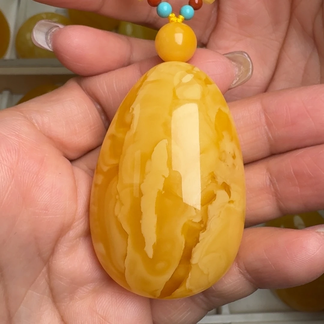 蜜蜡未镶嵌毛衣链无优化无烤色无补胶无覆膜无辐照无煮蜜