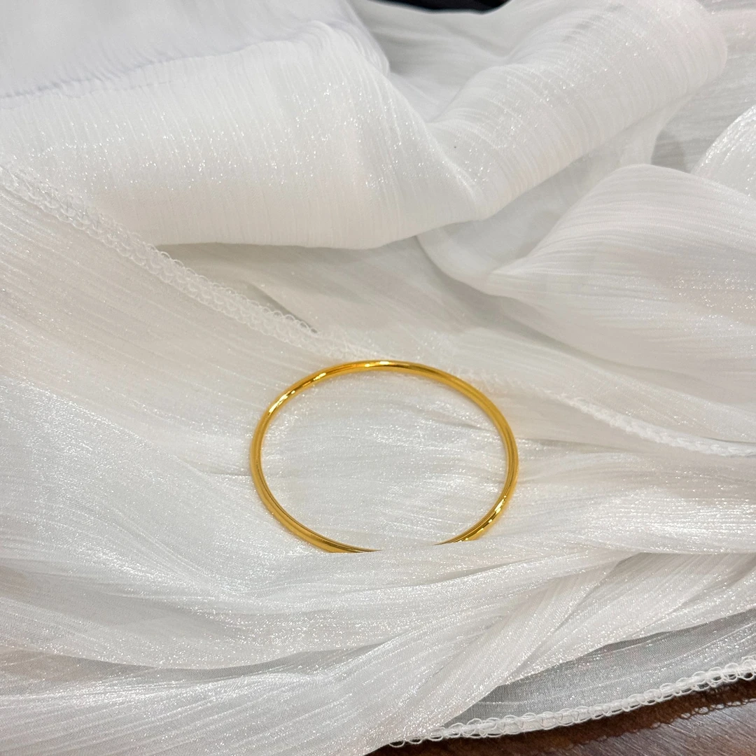 足银手镯 【巨星珠宝】足银 999 亮面细素圈手镯 BP00078