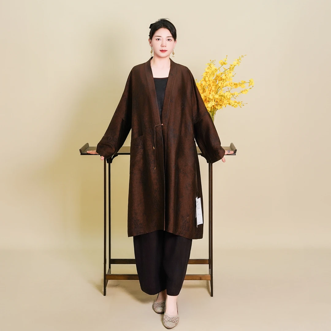 【空谷幽兰】2025新款新中式重磅国风桑蚕丝国风外披茶服