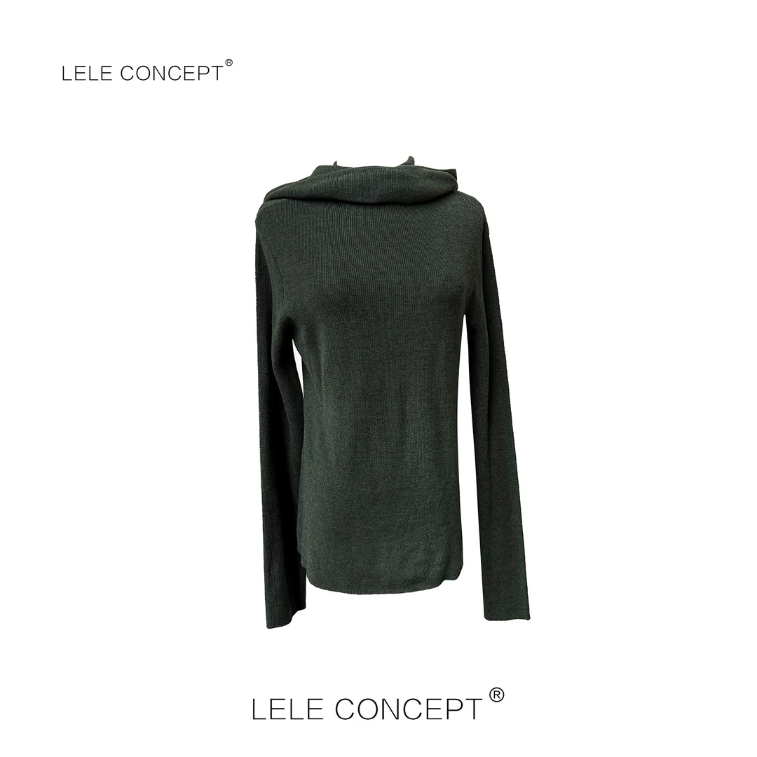 LELE CONCEPT丨早秋都市气质连帽款针织毛衣FA25C0001Y