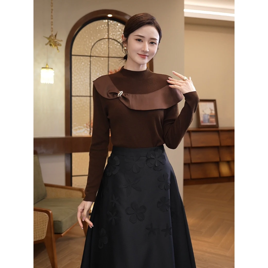 2025秋冬新款【8461】含绵羊毛气质爆款针织衫法式内搭百搭显白毛衣