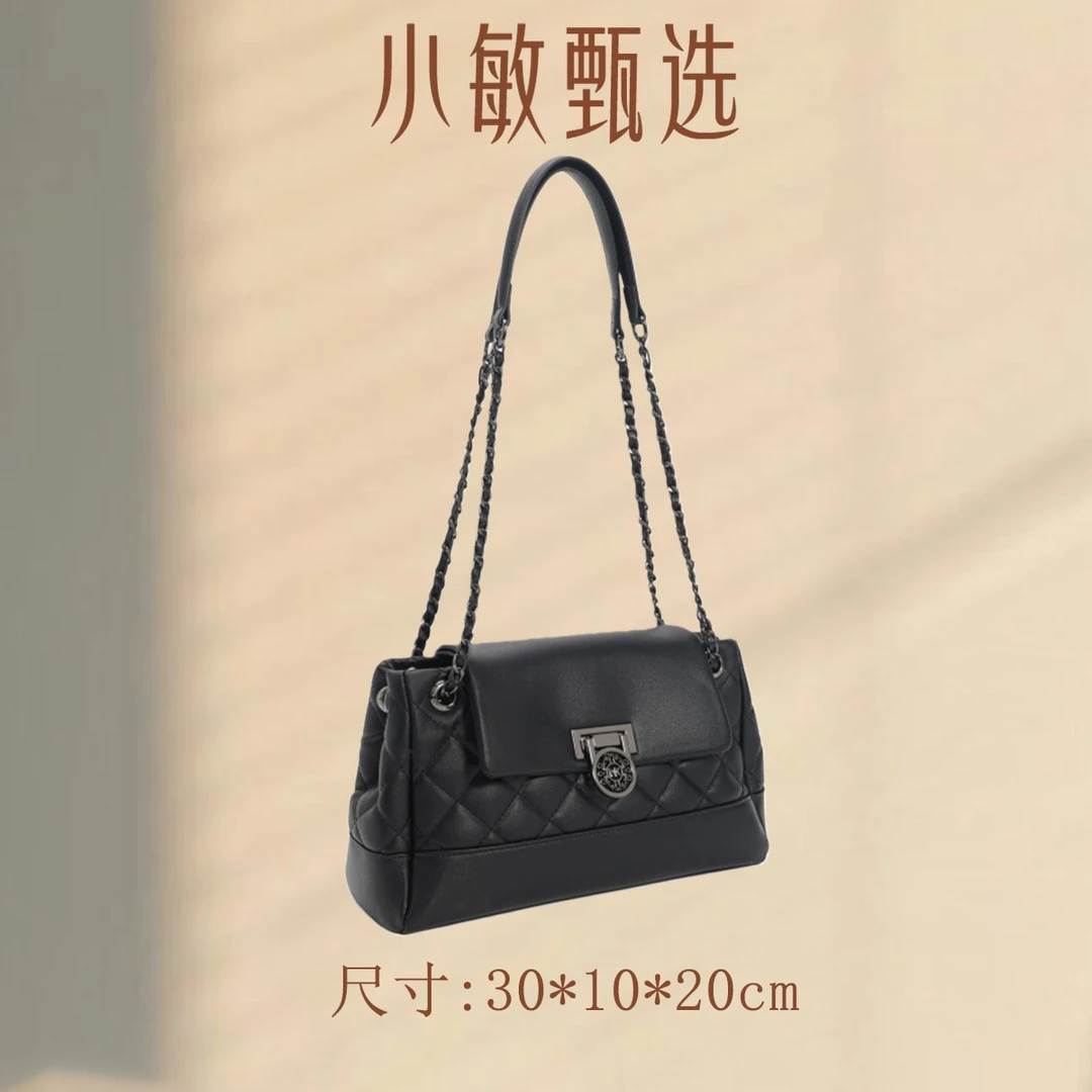 R.C【小敏精选】FES-6168-黑色简约大气新款女士手提包