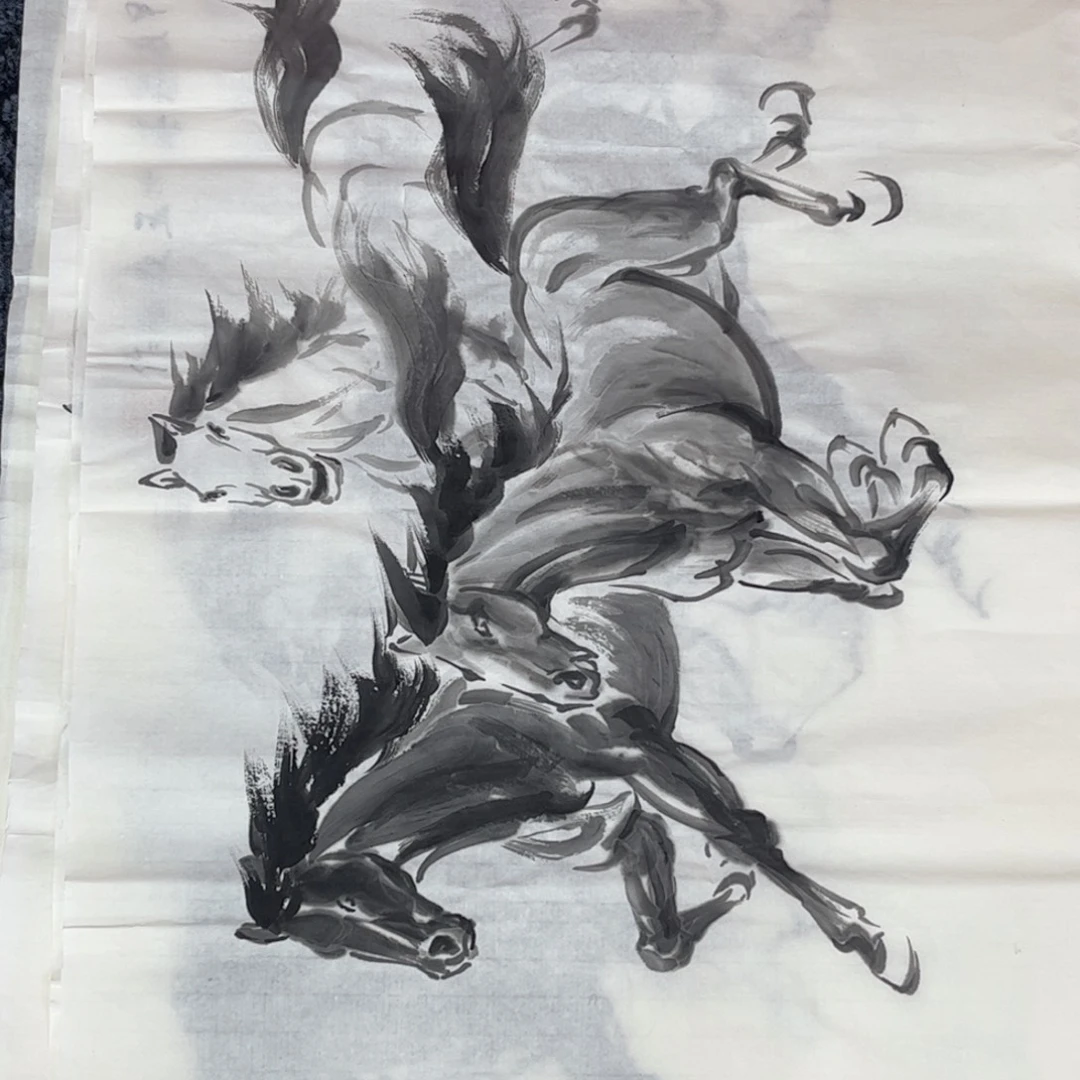 国画四尺三开花鸟m