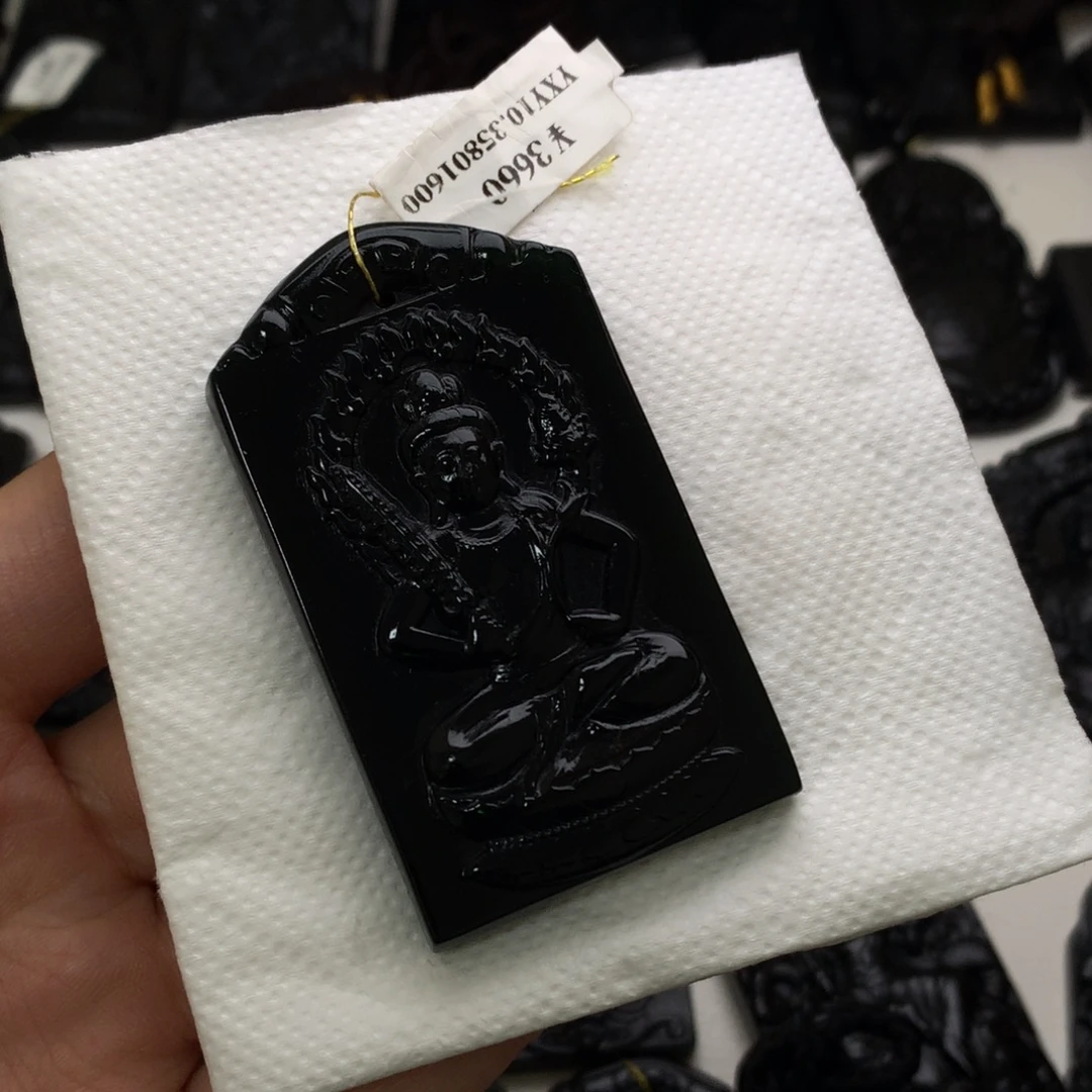 平***福天然缅甸a货钢琴黑挂件