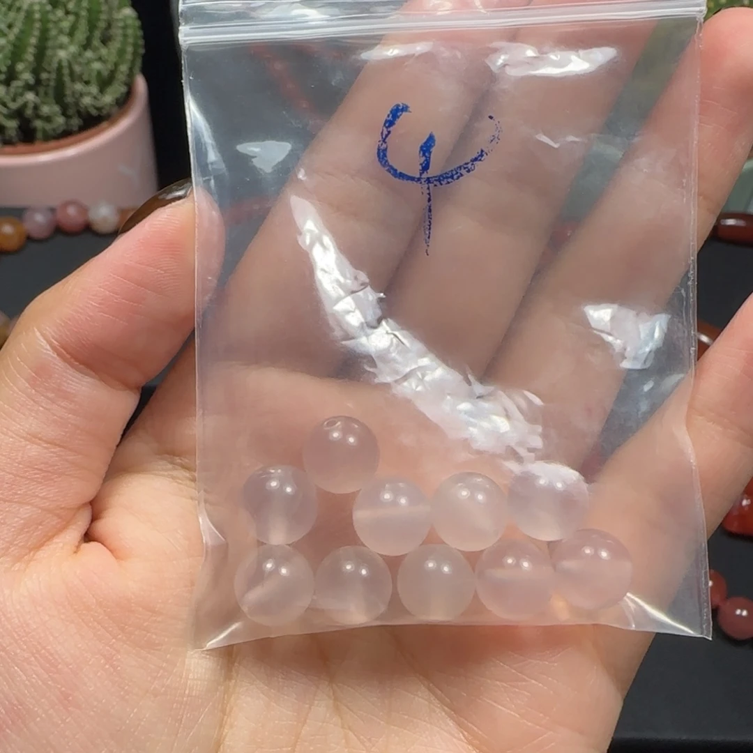 玛瑙/玉髓未镶嵌10颗荔枝冻散珠9mm