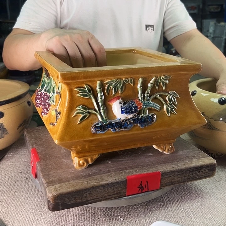 泳坤堂石湾盆中****馍陶瓷