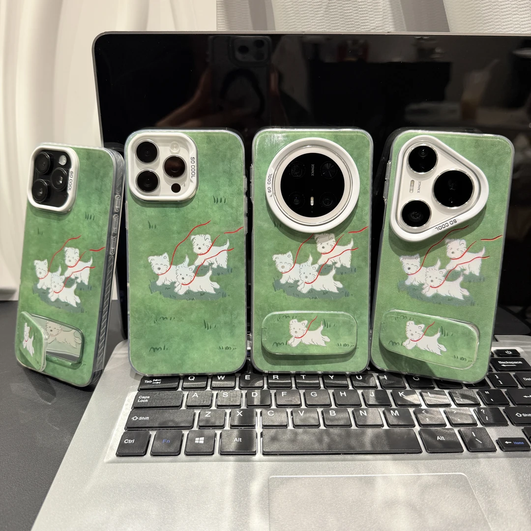 三只小狗彩银适用苹果/华为/荣耀/OPPO/VIVO/小米手机壳卡通防摔