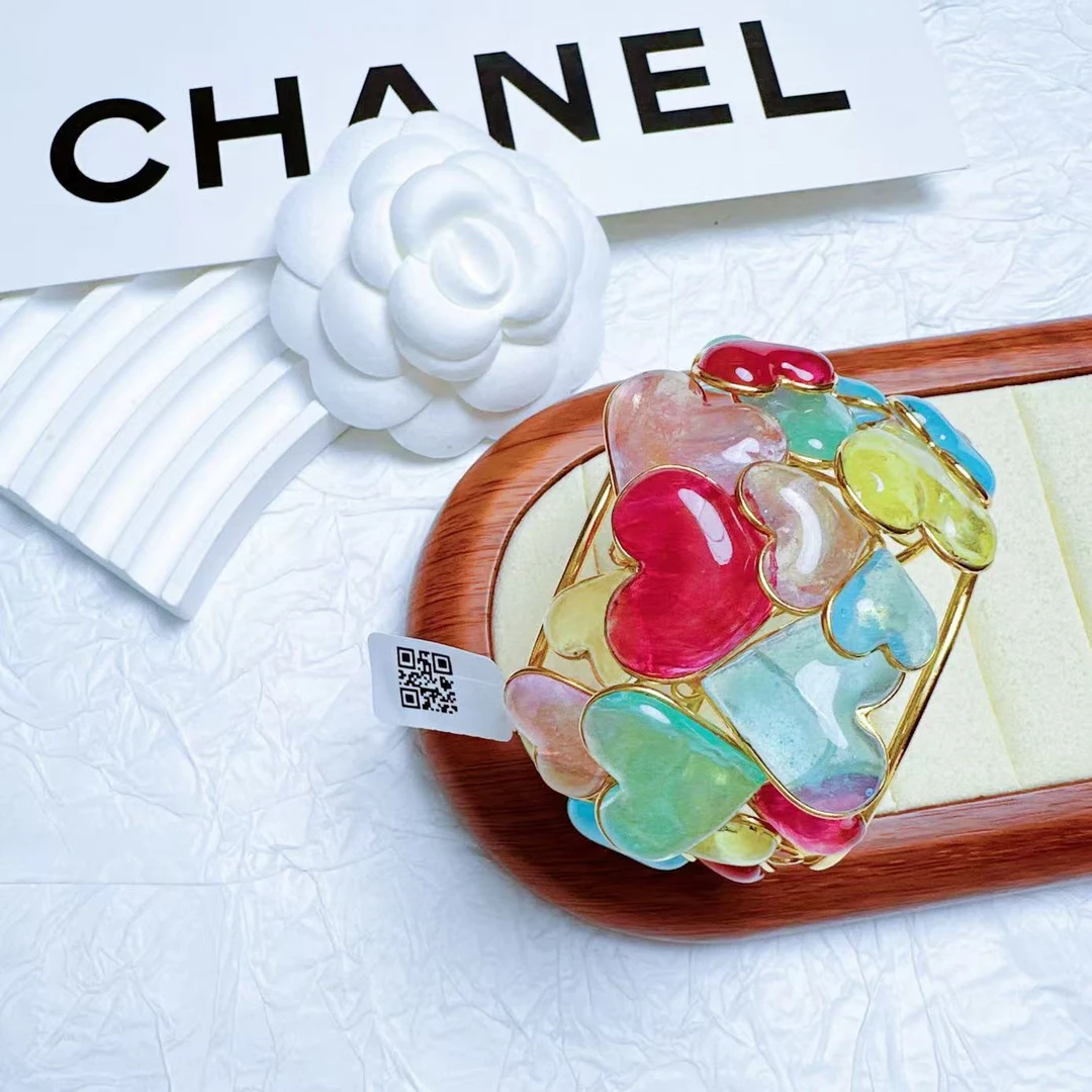 95新 Chanel/香奈儿 柚礼中古/香奈儿彩色桃心手镯LZ405981