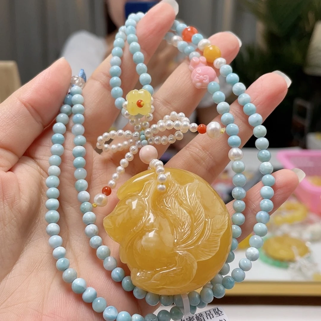 未镶嵌琥珀裸石蜜蜡吊坠
