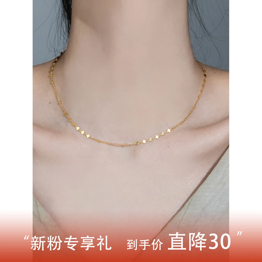 黄铜项链 镀K金【孙二娘】灯笼-加长轻奢小众设计锁骨链TC 7561