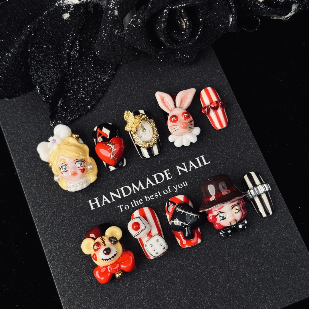 【玩偶总动员】手绘卡通立体捏捏重工娃娃头高级感精致纯手工穿戴甲