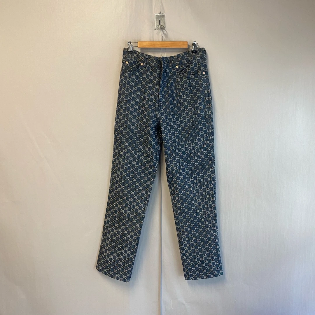 99新 GUCCI/古驰 双G满印牛仔裤 99新 38码 #6176
