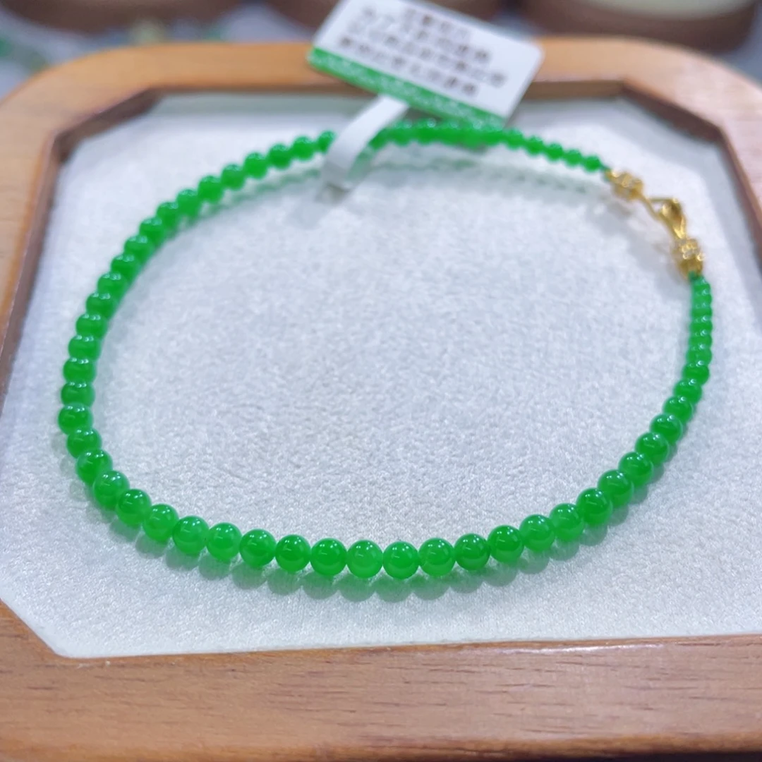 未镶嵌手链翡翠胶润正阳绿卡2-3