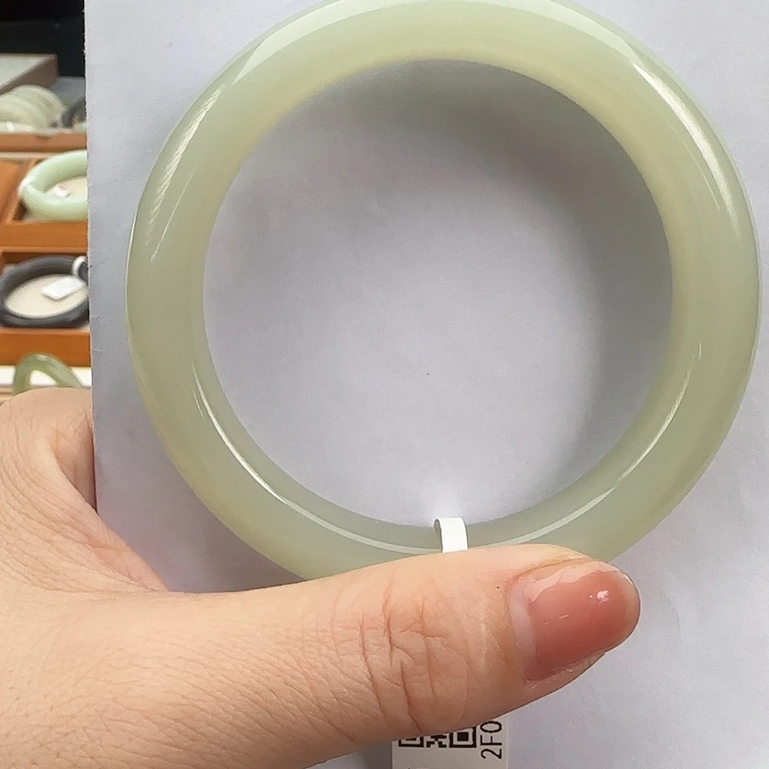 和田玉未镶嵌手镯浅冰晴59/60