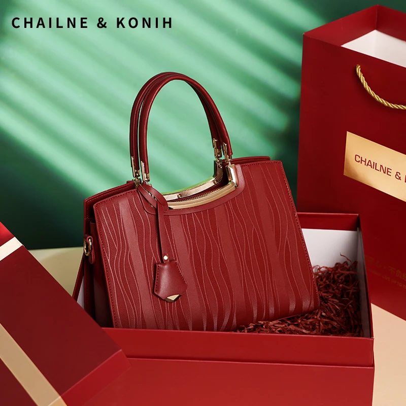 中年女款妈妈包结婚大气手提包高级感大容量喜婆婆婚礼红色包包女