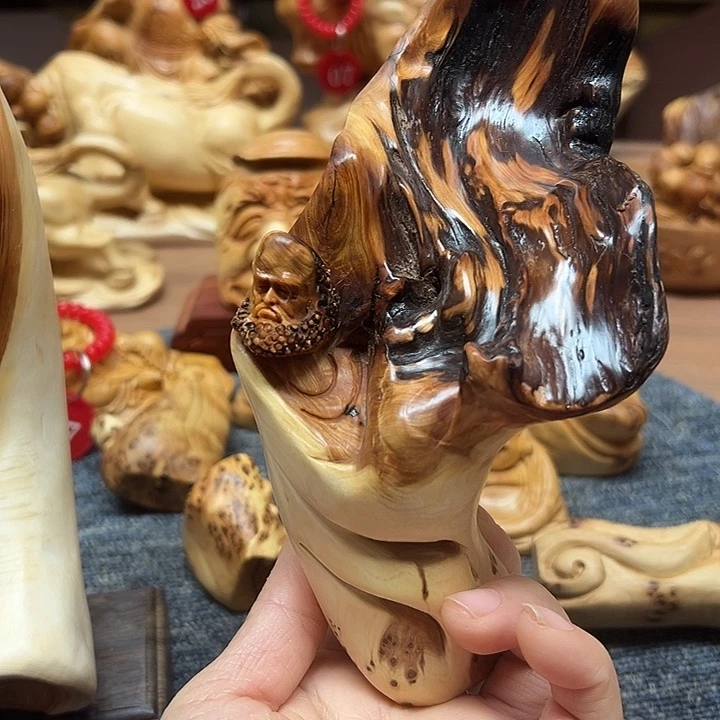 柏木太行崖柏手把摆件