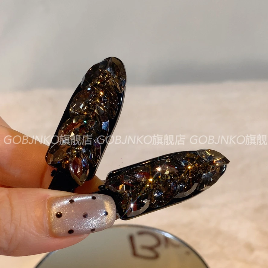 GOBJNKO鸭嘴夹千金风法式日韩女发夹精致百搭时尚边夹赫本风边夹