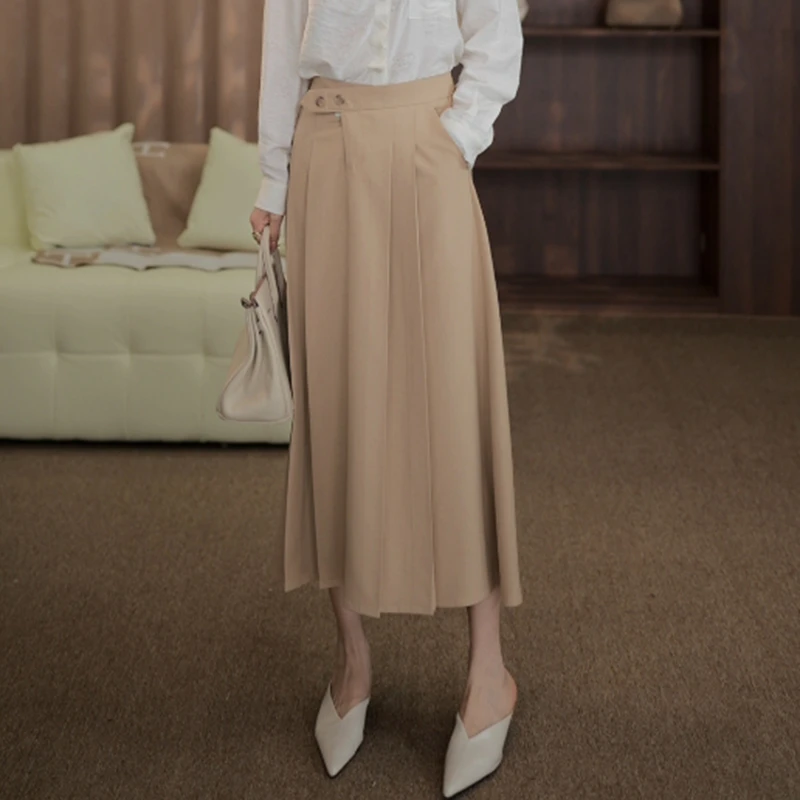 TITI定制【费里小岛】轻奢气质高腰显瘦中长伞裙半身裙TL3903219