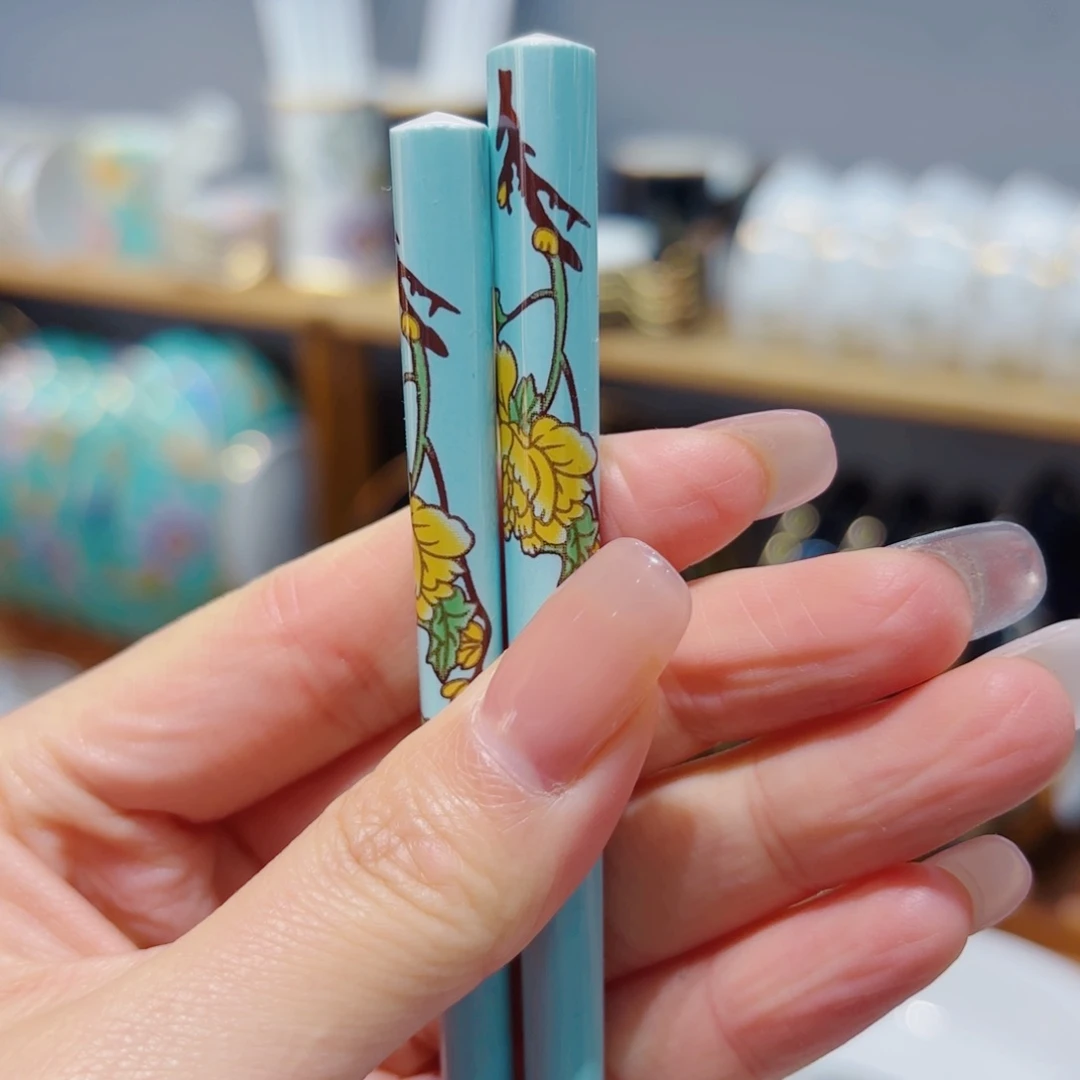 陶瓷那*西湖蓝筷子5双