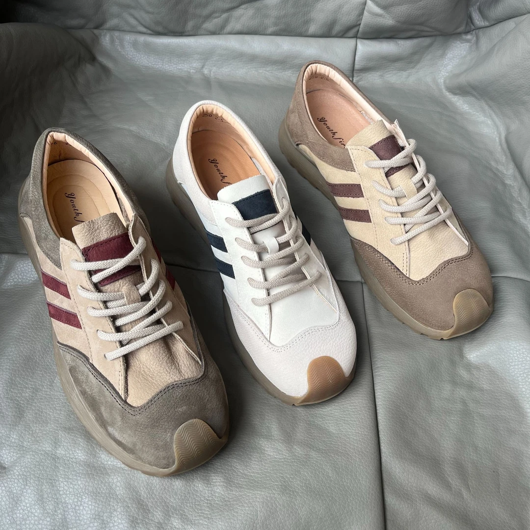 2025新款复古阿甘德训鞋男夏季透气休闲运动慢跑鞋真皮百搭潮鞋子