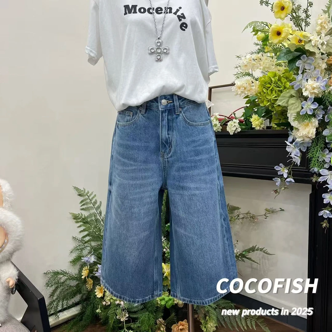 【七分裤】品质款美式宽松阔腿七分牛仔裤#16202